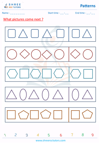 Pre Kindergarten  Maths worksheet: Patterning