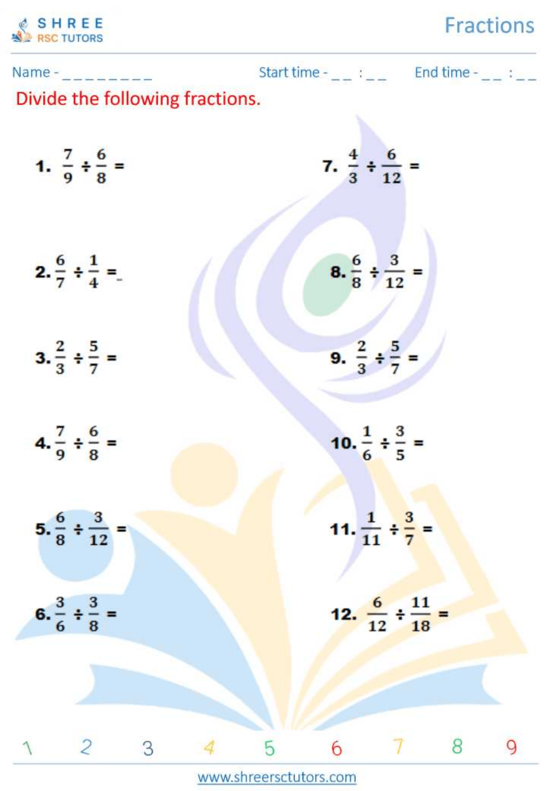 Complexities of Fractions worksheets for Grade 8 Maths | shree rsc tutors